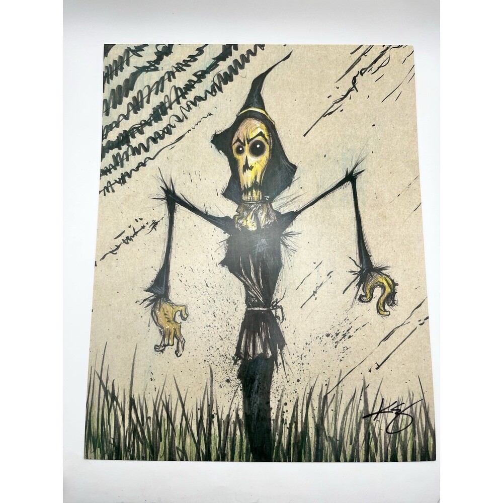 11x14 inch print of the Wizard of Oz Scarecrow, signed by artist Kevin Eslinger